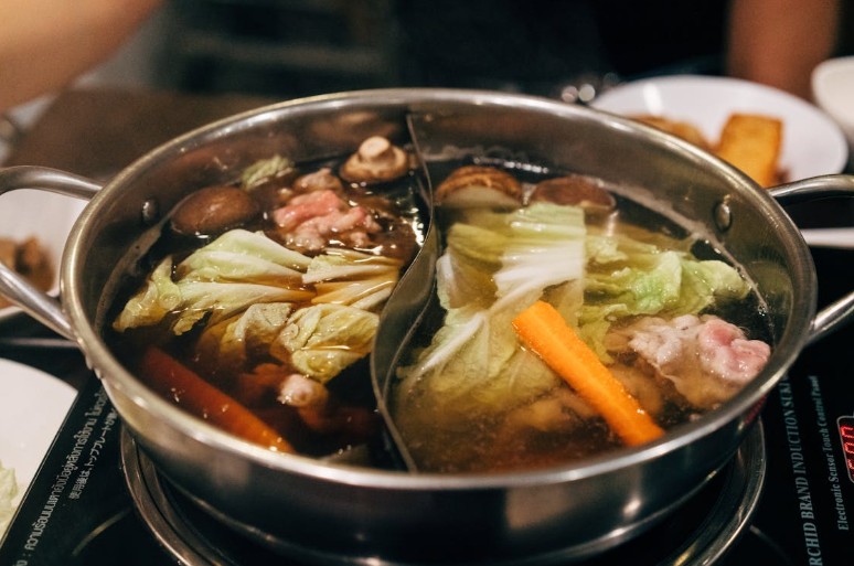A flavorful hotpot brimming with vegetables and tender sukiyaki cut beef
