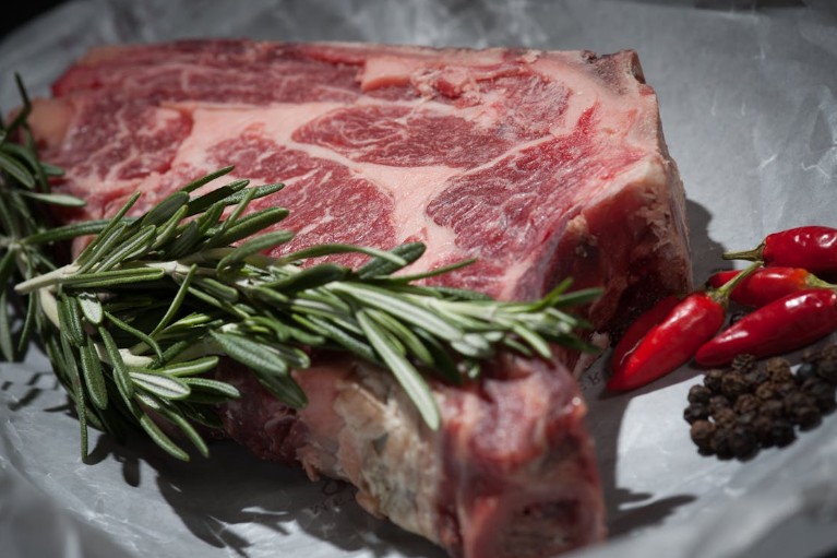 Red Meat With Chili Pepper and Green Spices